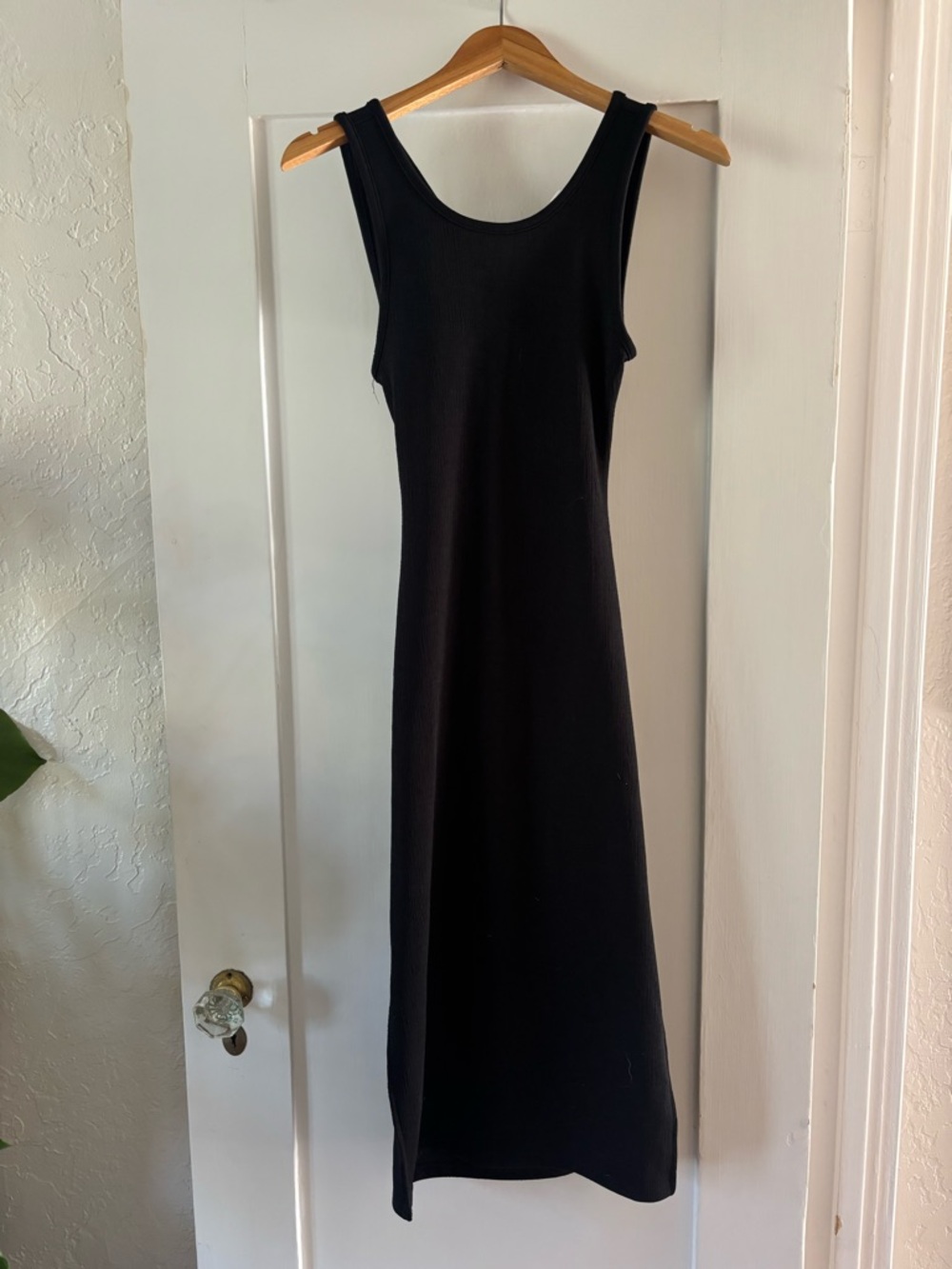 Roxy Black Ribbed Tank Midi Dress